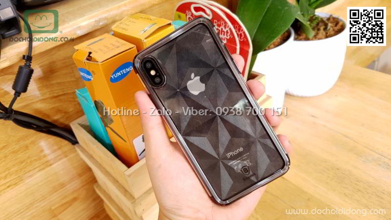 Ốp lưng iPhone X XS Baseus Minju lưng trong viền màu