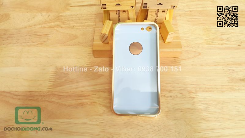 Ốp lưng iPhone 6 6s viền nhôm lưng tráng gương