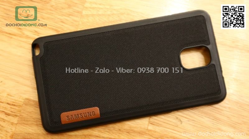 Ốp lưng Samsung Note 3 dẻo vân vải bố