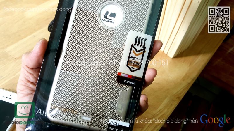 Ốp lưng iPhone 7 Plus Loopee lưng lưới chống nóng