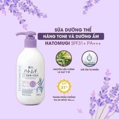 Sữa Dưỡng Thể Hatomugi UV Care & Tone Up Màu Tím SPF31 PA++ 250ml – Dưỡng Ẩm, Dưỡng Trắng & Chống Nắng 3 Trong 1