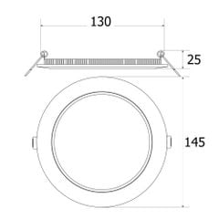  LED Panel Mỏng RUR145 9W (Ánh Sáng Vàng) 