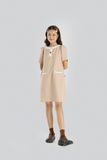 Đầm be chữ A phối cổ - Beige A Dress