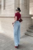 Quần jean ống suông túi trước