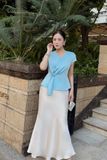 Áo kiểu nữ đắp tà lụa