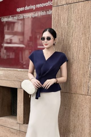 Áo kiểu nữ đắp tà lụa