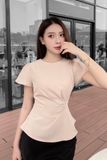 Áo peplum xếp ly eo tay bồng