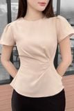 Áo peplum xếp ly eo tay bồng