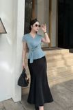 Áo kiểu nữ đắp tà lụa
