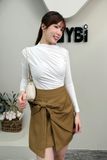 Áo ôm thun rayon nhún kiểu tay dài