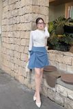 Áo ôm thun rayon nhún kiểu tay dài