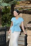 Áo kiểu nữ đắp tà lụa