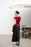 Áo kiểu nữ đắp tà lụa