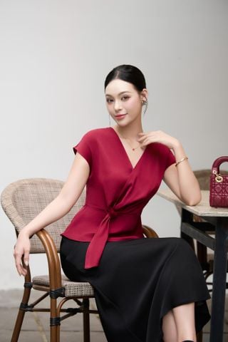 Áo kiểu nữ đắp tà lụa