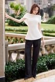 Áo peplum cotton thái trễ vai phối voan