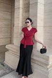 Áo kiểu nữ đắp tà lụa
