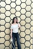 Quần jean ống suông wash đen khói bạc