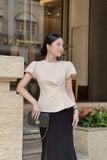 Áo peplum xếp ly eo tay bồng