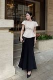 Áo peplum xếp ly eo tay bồng