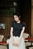 Đầm thun ôm đen tay ngắn tùng xòe dáng maxi
