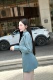 Set áo sơ mi và chân váy ngắn mini cotton thêu