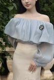 Chân váy đuôi cá cotton hàn kem dáng midi