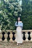 Chân váy đuôi cá cotton hàn kem dáng midi