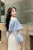 Chân váy đuôi cá cotton hàn kem dáng midi