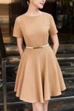 Đầm xòe cotton thái tay ngắn dáng mini