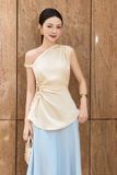 Áo peplum rút nhún eo lụa dony