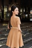 Đầm xòe cotton thái tay ngắn dáng mini