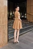 Đầm xòe cotton thái tay ngắn dáng mini