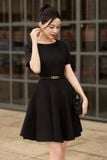 Đầm xòe cotton thái tay ngắn dáng mini