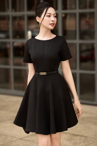 Đầm xòe cotton thái tay ngắn dáng mini