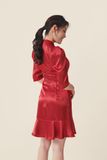 Đầm đỏ cutout cổ tay phồng tùng bèo - Redy Lucid Dress