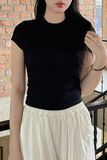 Áo thun trơn ôm ngắn tay