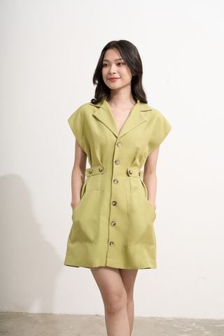 Đầm suit form A cotton mịn phối đai eo kiểu