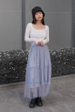 Chân váy midi xoè lưới