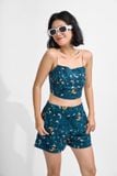 Áo croptop ôm nhung tăm không lưng cột nơ
