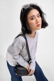 Áo sweater suông thun phối lai sơmi