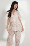 Bộ Pyjama dài suông cotton in họa tiết