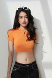 Áo thun croptop cổ trụ