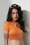 Áo thun croptop cổ trụ