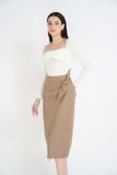 Chân váy midi cotton lạnh cột nhún