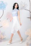 Chân váy xòe cotton lạnh xéo tà