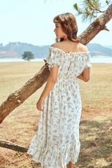 Đầm trễ vai hoa - Vanillin Dress