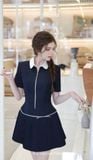 Đầm ôm tùng xòe xếp ly tay ngắn dáng mini