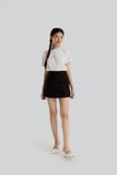 Chân váy A đen phối nắp túi