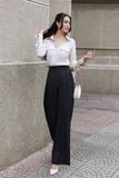 Quần culottes ống suông xếp ly cotton lạnh