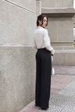 Quần culottes ống suông xếp ly cotton lạnh